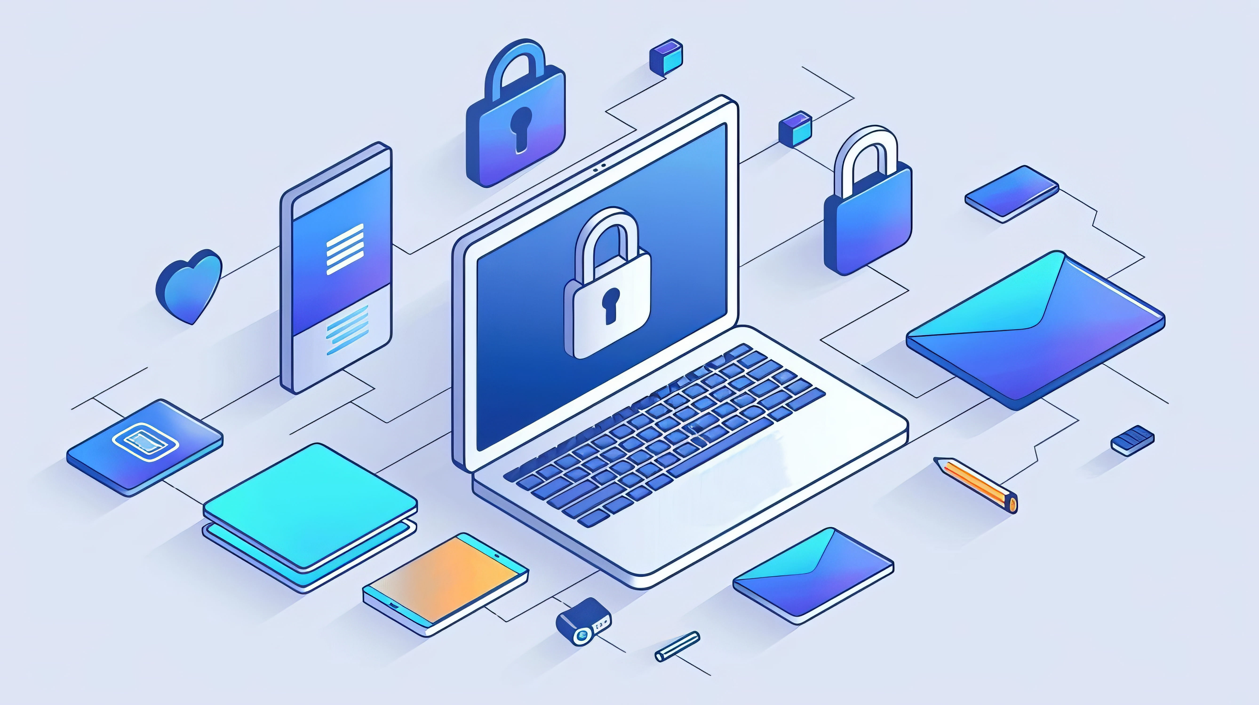 セキュリティ対策をイメージしたイラスト画像